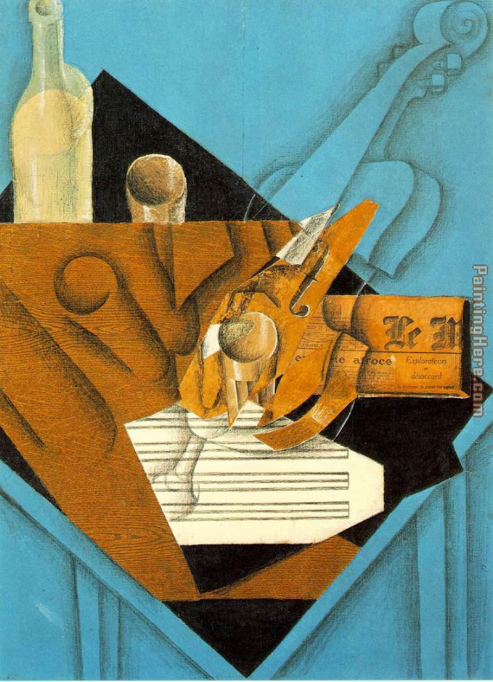 Musician's Table painting - Juan Gris Musician's Table art painting